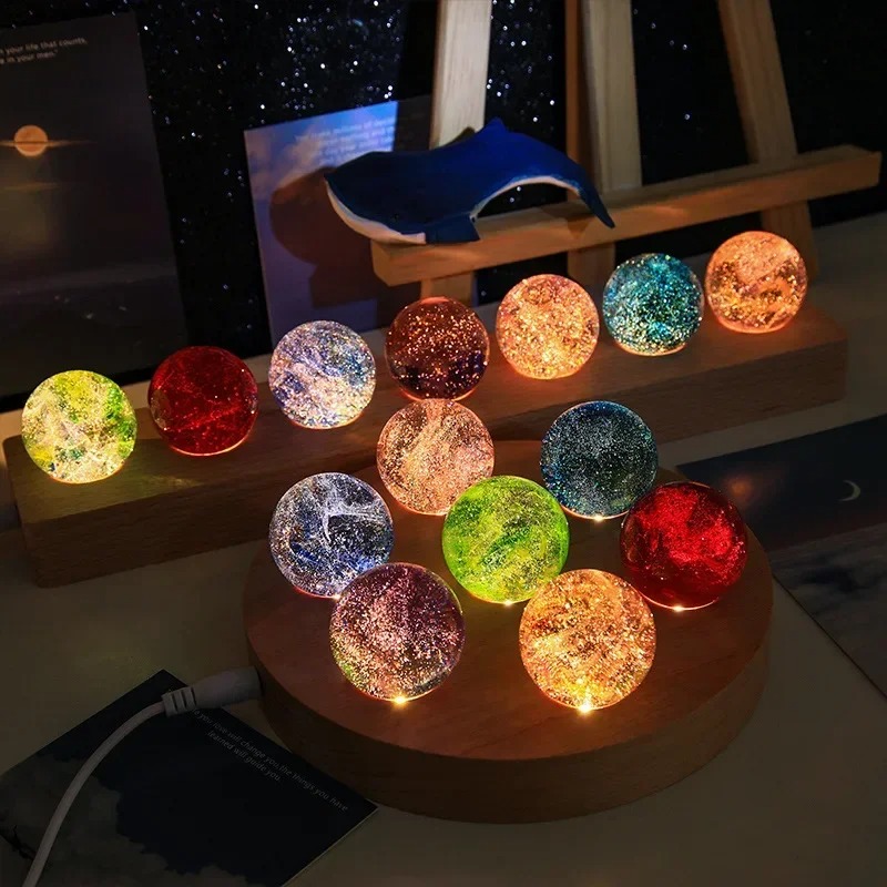 Solar System Orrery - Светящийся стеклянный шар-звезда 4/6/8 см: Фантастическая