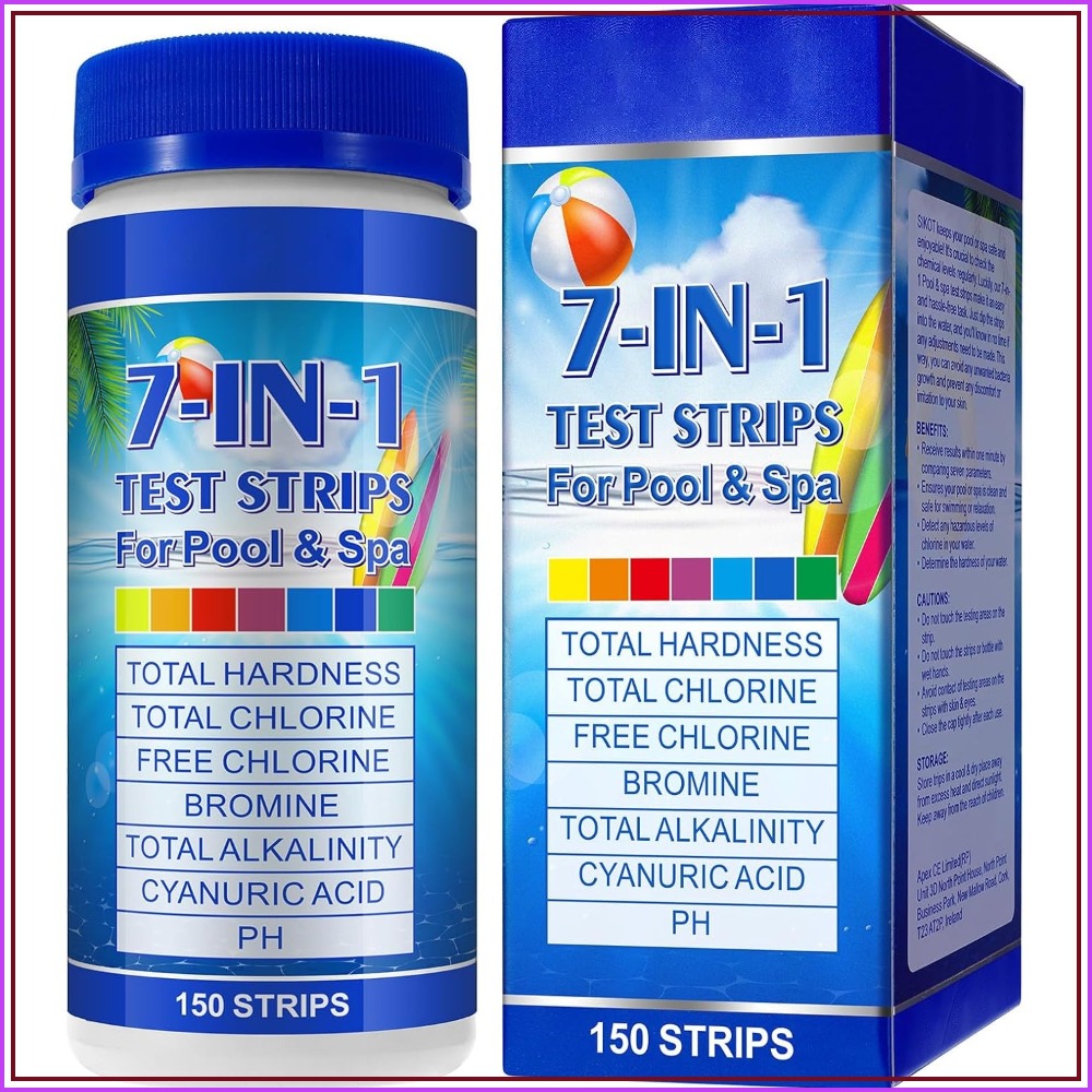 Water Testing Kit - Тест-полоски для бассейна 7-в-1, 150 шт.