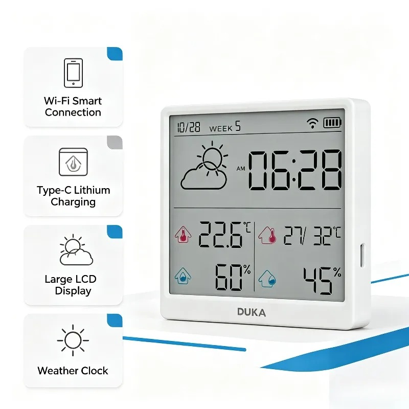DUKA TH3 Wi-Fi умный датчик те – обзор и цена Weather Station Indoor