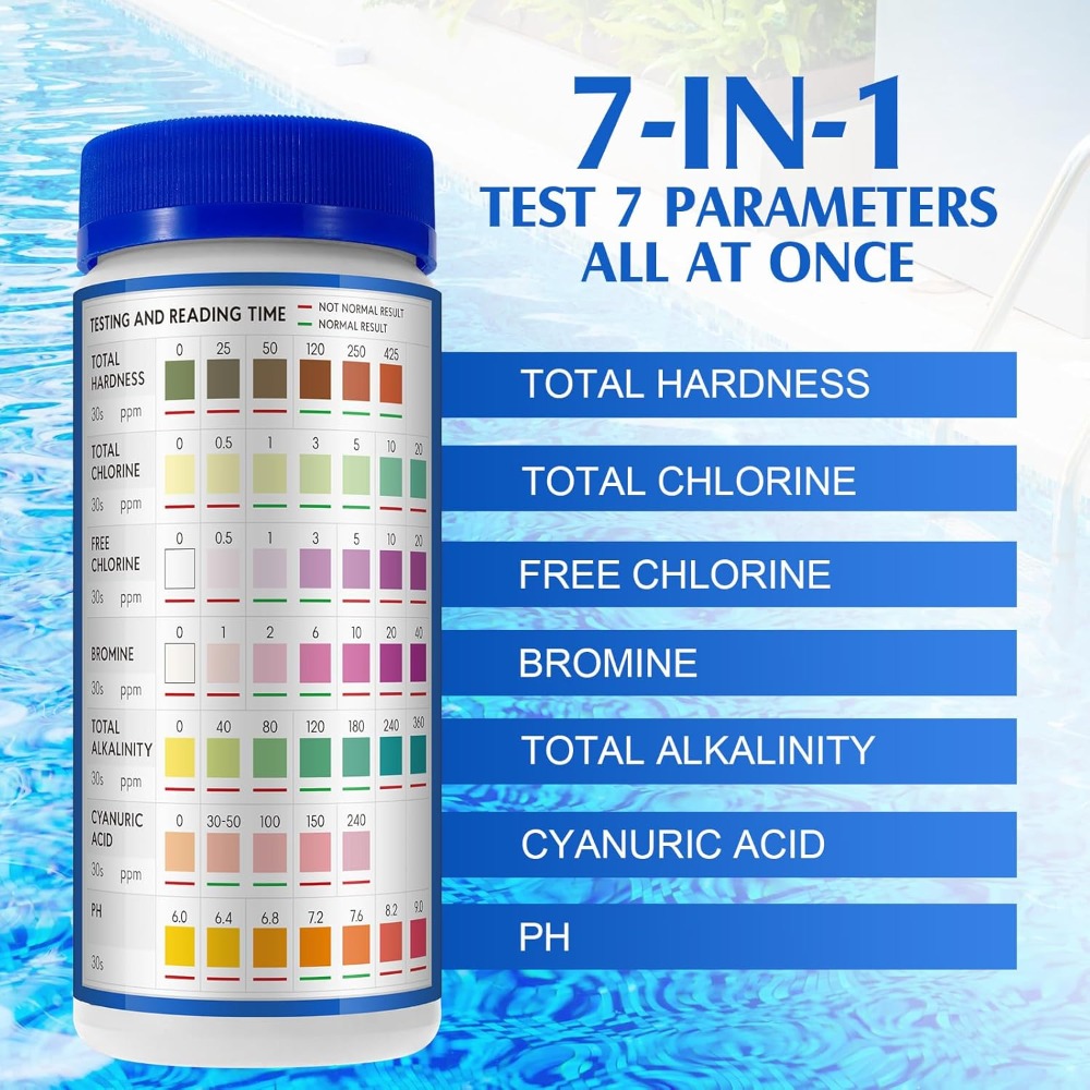 Тест-полоски для бассейна 7-в- – обзор и цена Water Testing Kit